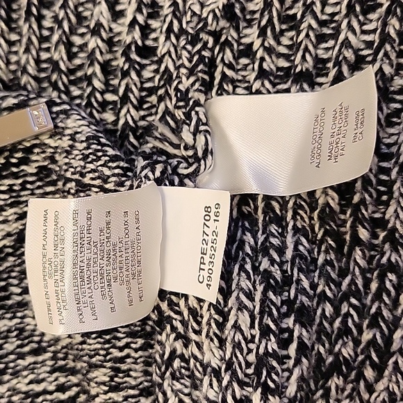 JONES NEW YORK SIGNATURE Size Small Gray Back & White Knit Zippered Sweater - Picture 9 of 16